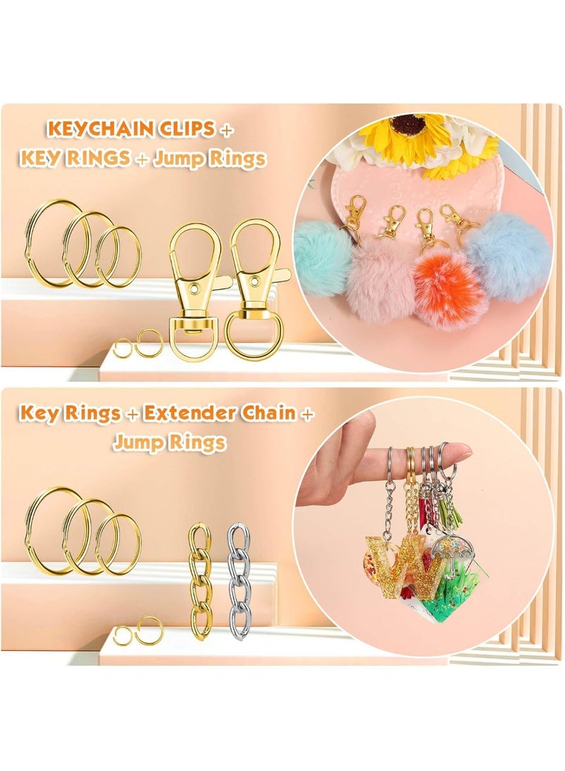 Capstro 990 Pcs Iron Chain & Jewelry Findings Craft Kit – Key Rings, Jump Rings, Lobster Clasps, Extension Chains & Keychain Clips for DIY Jewelry Making - Image 3